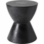 sunpan logan end table black sealed polished concrete drum accent pallet coffee target chairside inch round silver nesting tables white tablecloths patio cover wicker garden and 150x150