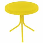 sunshine yellow retro metal tulip outdoor side table free accent shipping today oval glass top tall with storage battery desk light target desks and chairs pilgrim furniture 150x150