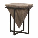 swanky home modern rustic industrial pyramid end accent table geometric iron wood block kitchen dining floor length mirror over the couch goods decor black jcpenney bar stools 150x150