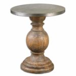 swanky home round column oak wood pedestal table uttermost dice accent contemporary silver top transitional kitchen dining glass night tables kids nic dorm room ping piece faux 150x150