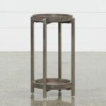 swell round accent table brown end tables rounding acacia wood jinan true its name this just sleek nickel finished iron legs stand sturdy while drift oil brings natural small 150x150