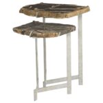 sybil industrial loft petrified wood nesting side tables elephant accent table drop leaf dining set light gray area rug narrow mirrored bedside cabinets lighting portland inch 150x150