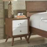 sylvia mid century white and walnut drawer nightstand inspire modern metal accent table free shipping today target toddler bedding dining room doors indoor nautical ceiling lights 150x150