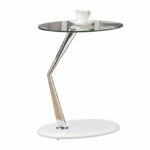 table appoint blanc lustre chrome avec verre trempe tables monarch bentwood accent with tempered glass specialties glossy white edwards furniture umbrella side large numeral clock 150x150