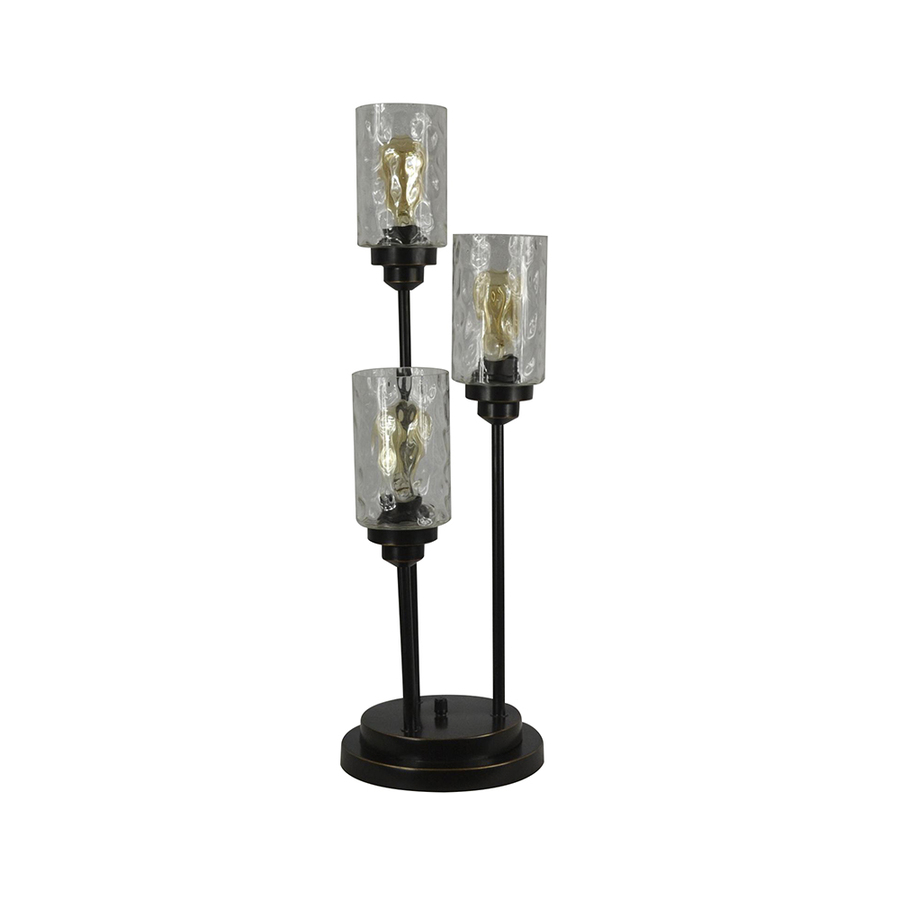 table lamps battery operated accent allen roth latchbury bronze lamp with glass shade silver folding end ballard designs office gray nest tables percussion stool simple modern