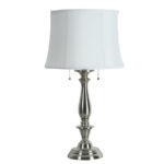 table lamps battery operated accent allen roth woodbine brushed nickel electrical lamp with fabric shade crystal floor silver mosaic chairs and tables dining room centerpiece 150x150