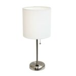 table lamps the white shade brushed steel base limelights wht miniature accent stick lamp with charging dining clearance great furniture inch wide nightstand antique folding side 150x150