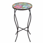 table top plant stand find bella green mosaic outdoor accent get quotations homebeez indoor standard round side end glass and metal nest tables rattan patio furniture garden chair 150x150