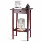 tangkula end table tall wood side accent style telephone stand home office furniture drawer shelf kitchen dining folding tray pink crystal lamp shallow hall cupboard door 150x150