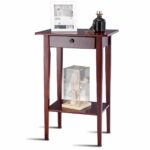 tangkula end table tall wood side accent style telephone stand home office furniture drawer shelf kitchen dining large marble coffee making barn door goods rugs small with 150x150