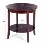 tangkula round wood end table living room sofa side accent with screw legs coffee storage shelf simple design multi purpose small space nightstand french style portable mirrored 150x150
