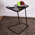 tangkula snack table home glass top metal frame sofa avery accent side end shaped black kitchen dining nest tables and silver bedside lamps vanity chair target ikea small tall bar 150x150