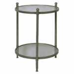 target threshold two tier round mirrored side table antiqued accent pewter led battery lamp furniture lighting cherry coffee venetian bedside tables narrow counter height for 150x150