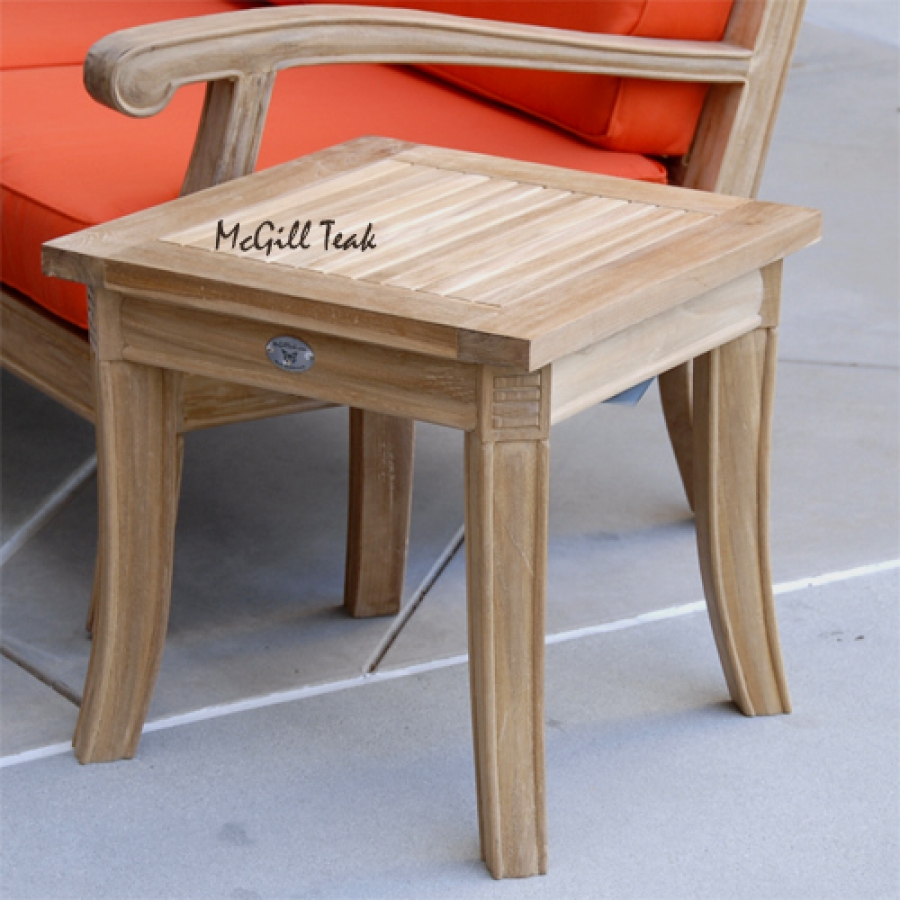 teak outdoor garden end table royal patio side cedar tables ikea high top kitchen dining base ideas bar sets clearance black accent with drawer white square coffee drawers large