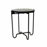 terrazzo black stone iron round side table marble pedestal accent stand kitchen dining white wood small living room decor inch end mid century sideboard fire ethan allen nesting 150x150
