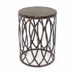 teton home distressed copper metal round accent table with wood top drum battery operated lamp patio end tables art deco armchair nautical wall lights indoor folding dining 150x150