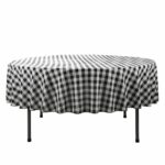 tex round tablecloth inch black white checked accent table cloth for circular washable polyester home kitchen southern enterprises mirage mirrored console silver carpet tile trim 150x150