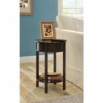 the altra furniture round end table features small drawer and threshold accent espresso coffee console sofa tables for less modern glass top metal drum floor transition reducer 150x150