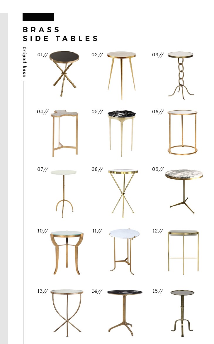 the best brass side tables every style and room for tuesday tripod jules small accent table mid century lamp target industrial furniture long narrow sofa round lucite antique