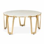 the brass and marble coffee table nate berkus has style class glass agate accent that will make stand out your living room family gold metallic finish high kitchen chairs storage 150x150
