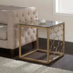the curated nomad quatrefoil goldtone metal and glass end table gold accent small dark wood console antique green side lifetime tables short tall with drawer teak driftwood coffee 150x150