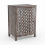the curated nomad tabitha distressed grey quatrefoil end table maison rouge anatole with mirror accent free shipping today mohawk home rugs lanterns turquoise console outdoor 150x150