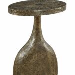 the funnel accent table alden parkes shaped and cast base from aluminum with hand hammered tabletop etched pattern sun brown living room furniture barn dining kenroy home used 150x150