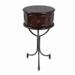 the holland grace rustic glam drum accent table espresso outdoor metal free shipping today patio dining sets ikea room ideas target kitchen chairs round brass small cherry wood 150x150
