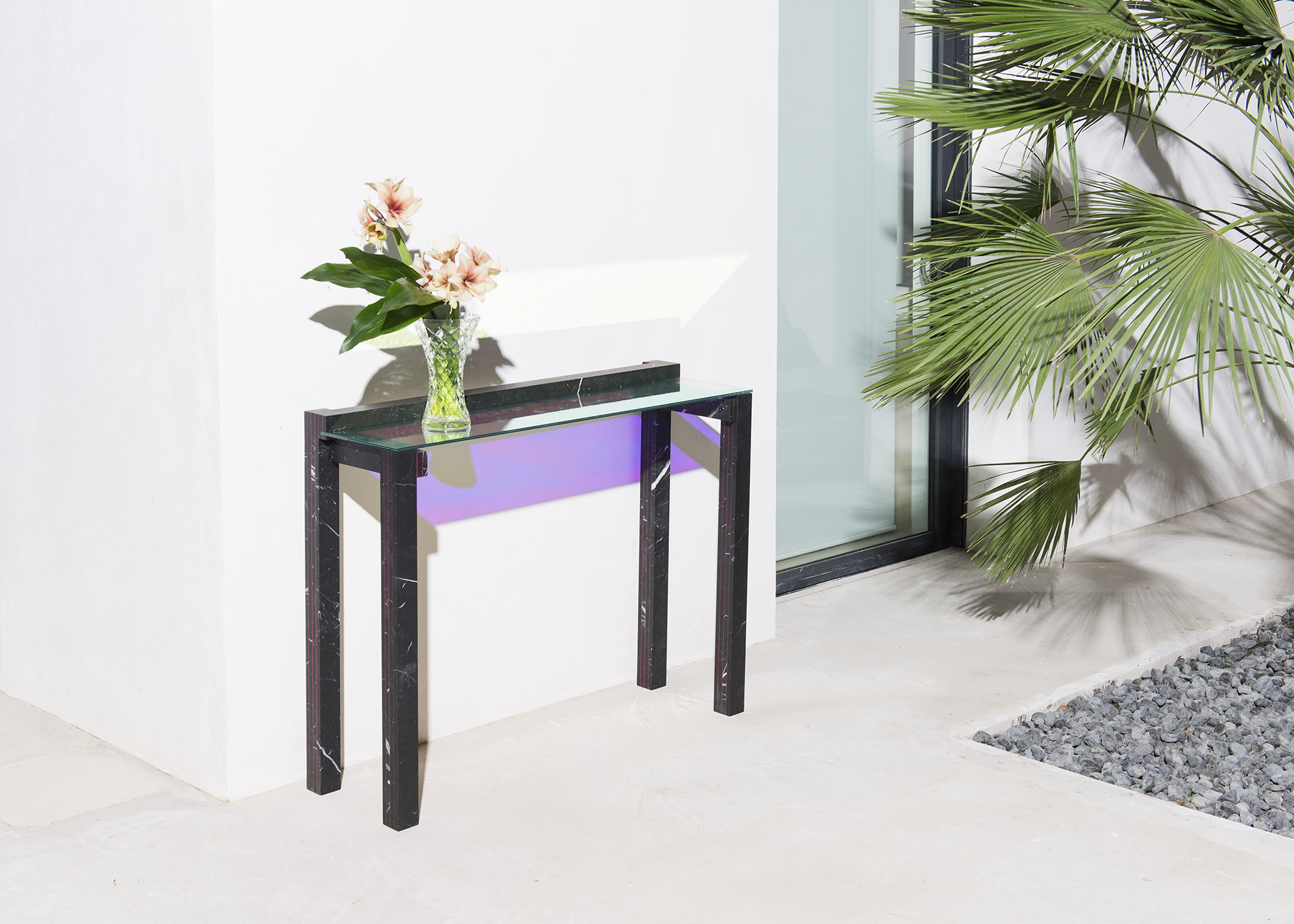 the iridescent furniture collection you have see grande console accent table bourse edition mainstays coffee tables behind couch chairs clearance small tall pier one desk