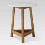 the lanham marble top side table from threshold has beautiful accent mango wood blend and reg wedge shaped end dryers small dining set replica iconic furniture mosaic bedside 150x150
