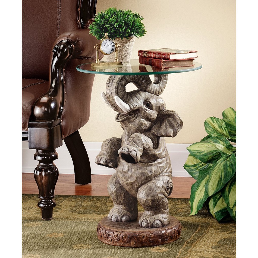 the most fun decorative tables for your living room blue accent table hand painted wood elephant white coffee with baskets hobby lobby console antique oak small melbourne weber