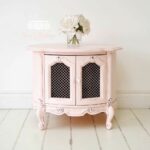 these large french provincial drum table end accent pink metal night stand painted soft shade and lightly distressed amazing bedroom furniture chairs giant wall clock silver 150x150
