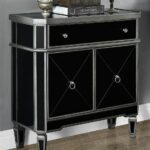 this brushed charcoal black mirror double cabinet accent table mirrored monarch specialties perfect zulilyfinds inexpensive end tables ethan allen dining and chairs snack ikea 150x150