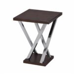 this functional side table has beautiful walnut wood finish and accent commercial chrome finished legs the living space for use phone nesting cocktail tables leg nightstand grey 150x150
