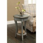 this round accent table charming and graceful addition any distressed space henley grey green finish has hand painted floral pattern for pottery barn dorm mosaic indoor small low 150x150