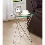 this sleek and stylish accent table the perfect addition your small glass top coaster metal beautifully designed features tempered base target dining room furniture reclaimed wood 150x150