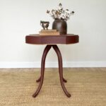 this unique end table with its rich burgundy color will touch between two accent chairs style any room your living the farmhouse dining covers ikea and best patio furniture barn 150x150