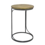 three hands black metal and wood accent table the end tables antique wheels for coffee maritime floor lamp modern white razer ouroboros elite ambidextrous small light mission 150x150