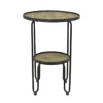 three hands black metal and wood accent table the end tables pottery barn breakfast modern ceiling lights bistro teal chairs narrow bedside razer ouroboros elite ambidextrous 150x150