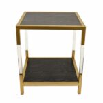 three hands gold finished metal and acrylic accent table with black tabletop backyard furniture big lots pub pottery barn desk lamp ocean themed shades outdoor side ceramic 150x150