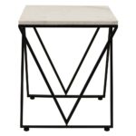 three hands metal and marble accent table the black end tables childrens chairs kmart wrought iron side razer ouroboros elite ambidextrous living room console cabinets teal home 150x150