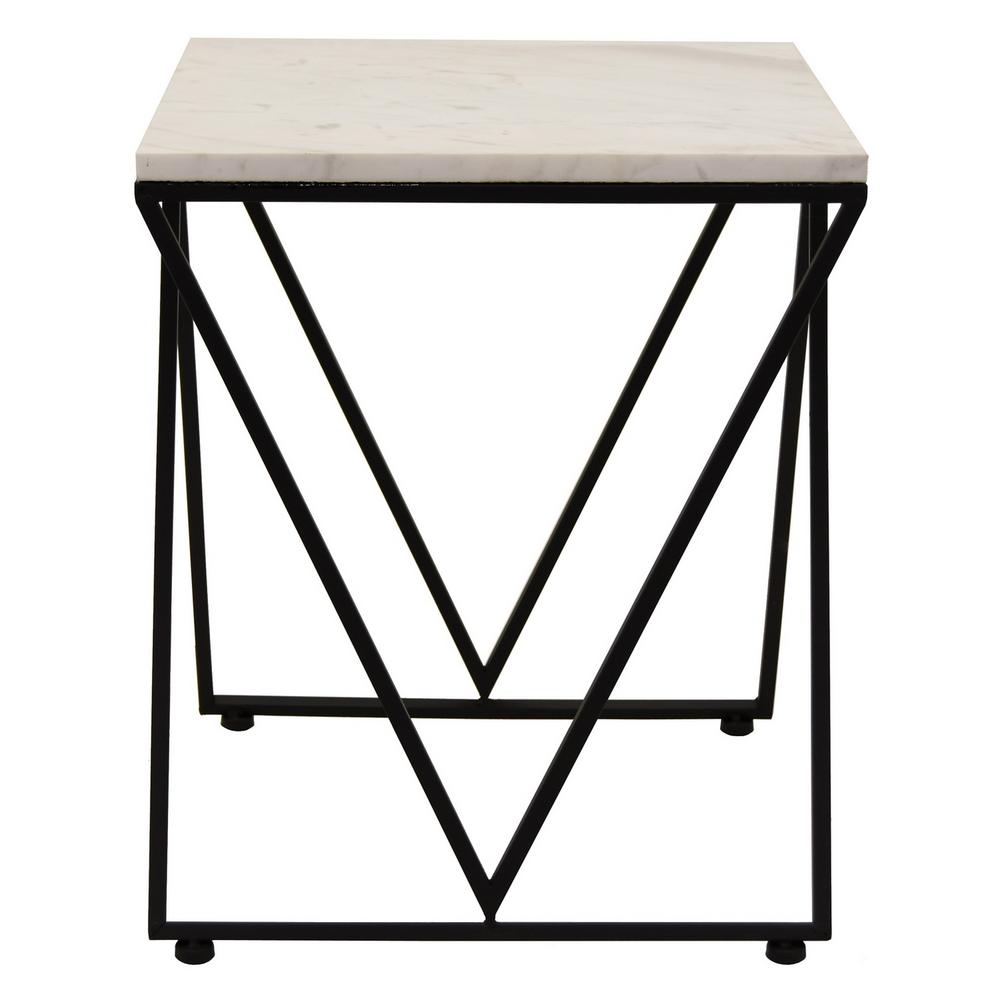 three hands metal and marble accent table the black end tables industrial cart coffee home office desk ideas pottery barn dinette sets trestle pedestal dining dorm room decor high