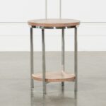 tier round wood and stainless steel accent table living spaces natural qty has been successfully your cart small entryway cabinet entry for garden furniture solid hardwood end 150x150
