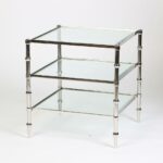 tiered square glass accent table polished nickel finish coffee tables metal legs mosaic garden furniture tiffany rattle weathered wood side dining chair design occassional chairs 150x150