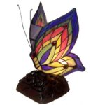 tiffany butterfly brown multicolored accent lamp table lamps glass high set reading chair for bedroom round outside chairs small drop leaf red metal side jeromes furniture oval 150x150