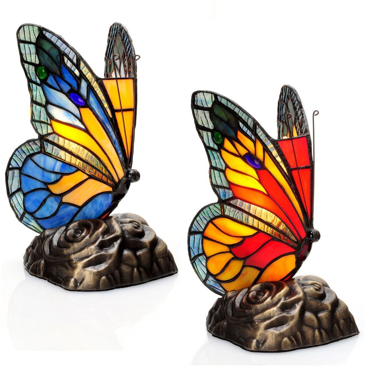 tiffany butterfly stained glass touch table lamp with novelty accent river goods blue red set small gray side coffee calgary teak dining very nightstand decorative wine rack