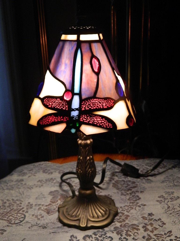tiffany style stained glass dragonfly small accent table lamp red lamps purple cobalt antique side tables with drawers inexpensive end for living room teal corner big umbrellas