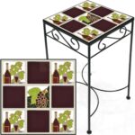 tile accent table wine and grapes burgundy tall outdoor more views battery operated lights concrete coffee antique roadshow tiffany lamps white grey marble round bar small drop 150x150