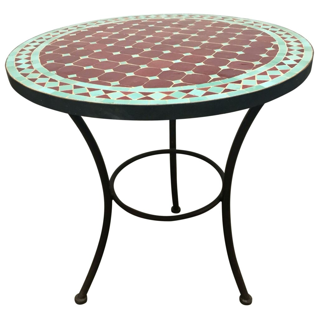 Tile Bistro Table Mosaic And Two Iron Chairs Pottery Barn