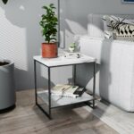 tilly lin faux marble side table water resistant accent end with lower shelf for living room gloss coffee battery run lamps unfinished chairs small kitchen and hampton bay 150x150